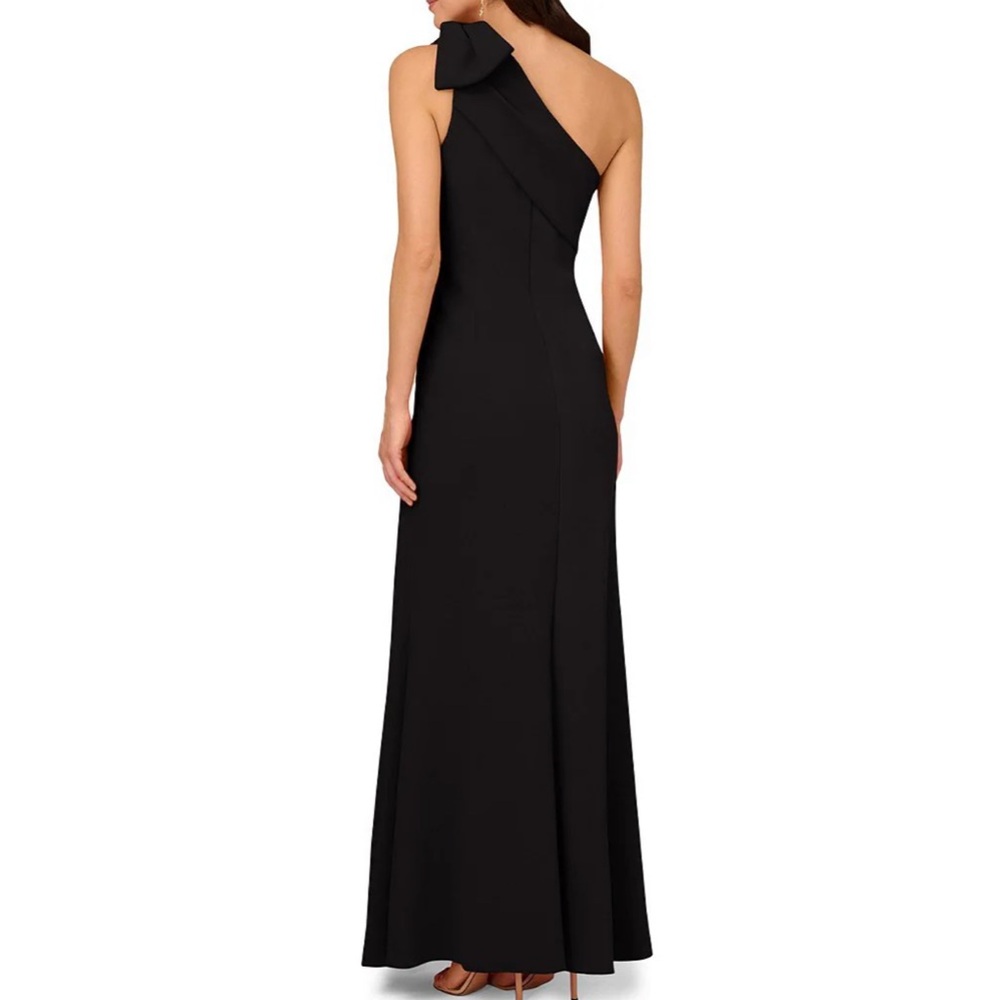 Adrianna Papell Black One-Shoulder Evening Gown - Picture 2 of 6